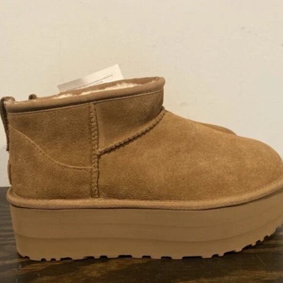 UGG Platform Ultra Mini Classic Chestnut Tan Boots Size 9 - BRAND NEW - Picture 3 of 7